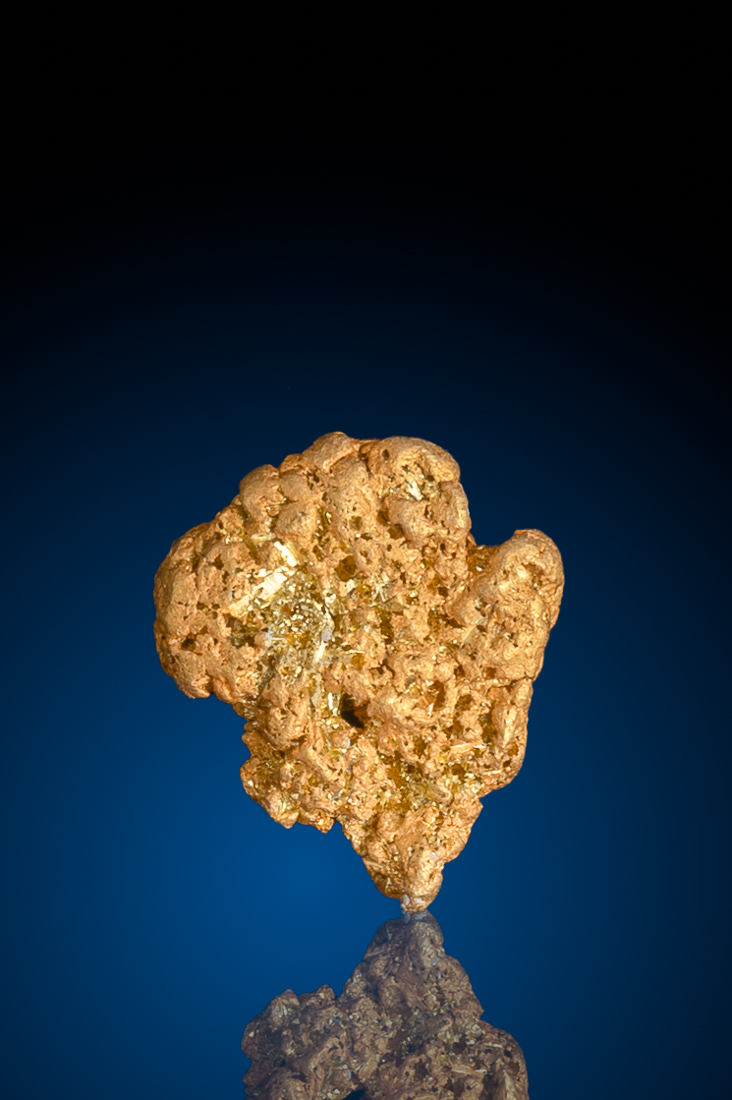 (image for) Tapered and Intricate Surface - Natural Alaskan Gold Nugget - 1.91 grams